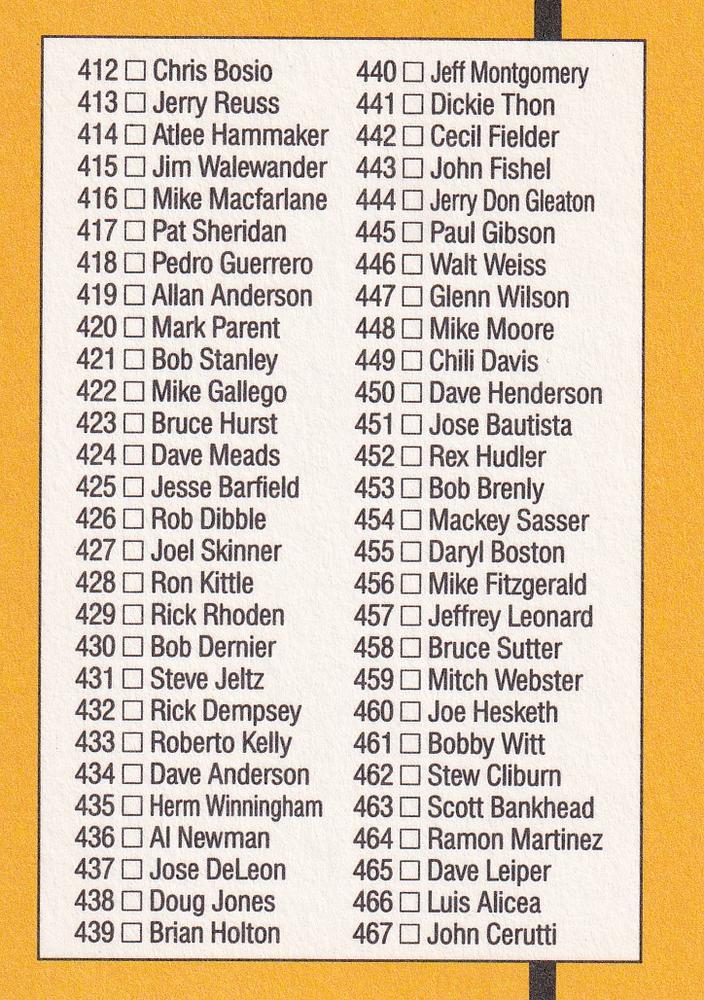 Checklist: 358-467  baseball card collectible - Main Image 2