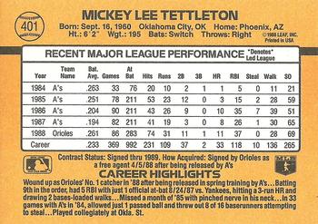 Mickey Tettleton  baseball card collectible - Main Image 2