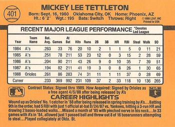 Mickey Tettleton  baseball card collectible - Main Image 2
