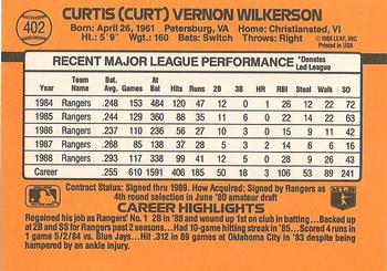 Curtis Wilkerson  baseball card collectible - Main Image 2