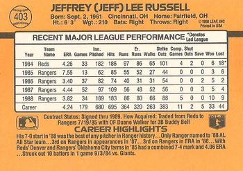 Jeff Russell  baseball card collectible - Main Image 2