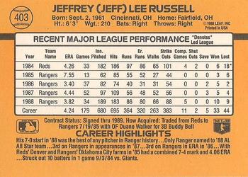 Jeff Russell  baseball card collectible - Main Image 2