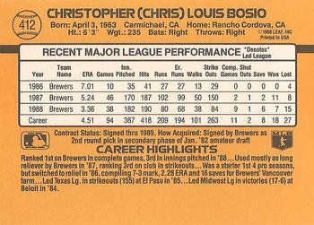 Chris Bosio  baseball card collectible - Main Image 2