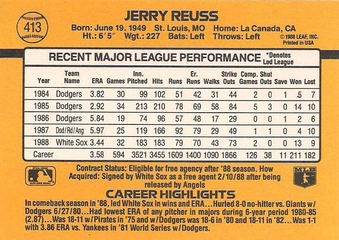 Jerry Reuss  baseball card collectible - Main Image 2