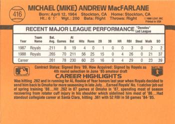 Mike Macfarlane  baseball card collectible - Main Image 2