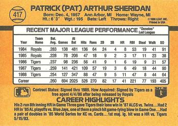 Pat Sheridan  baseball card collectible - Main Image 2