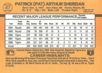 Pat Sheridan  baseball card collectible - Main Image 2