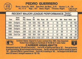 Pedro Guerrero  baseball card collectible - Main Image 2