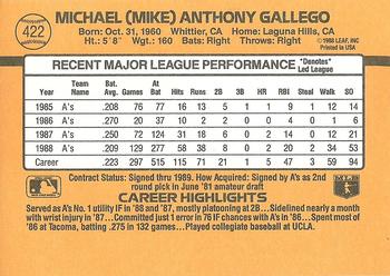 Mike Gallego  baseball card collectible - Main Image 2