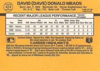 Dave Meads  baseball card collectible - Main Image 2