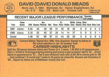 Dave Meads  baseball card collectible - Main Image 2