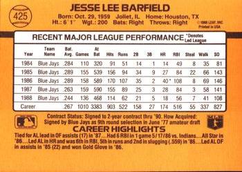 Jesse Barfield  baseball card collectible - Main Image 2