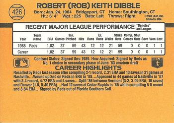Rob Dibble  baseball card collectible - Main Image 2