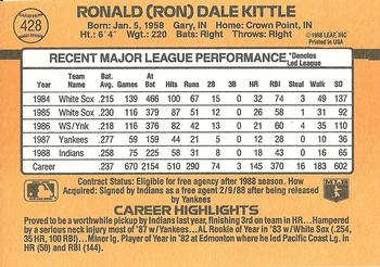 Ron Kittle  baseball card collectible - Main Image 2