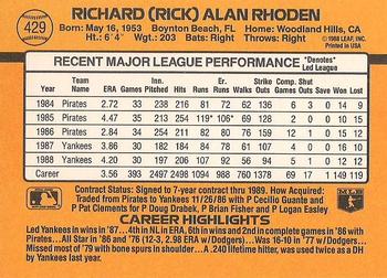 Rick Rhoden  baseball card collectible - Main Image 2