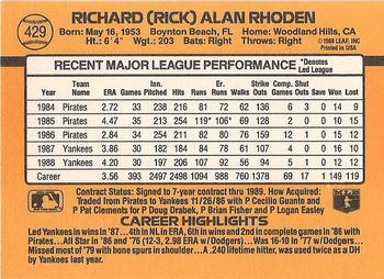 Rick Rhoden  baseball card collectible - Main Image 2