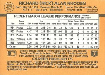 Rick Rhoden  baseball card collectible - Main Image 2