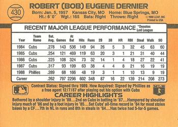 Bob Dernier  baseball card collectible - Main Image 2