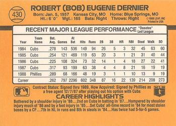 Bob Dernier  baseball card collectible - Main Image 2