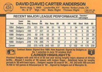 Dave Anderson  baseball card collectible - Main Image 2