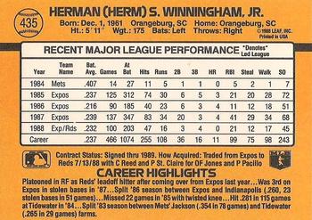Herm Winningham  baseball card collectible - Main Image 2