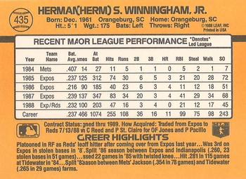 Herm Winningham  baseball card collectible - Main Image 2