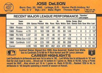 Jose DeLeon  baseball card collectible - Main Image 2
