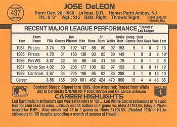 Jose DeLeon  baseball card collectible - Main Image 2