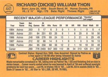 Dickie Thon  baseball card collectible - Main Image 2