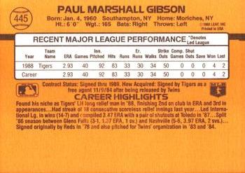 Paul Gibson  baseball card collectible - Main Image 2