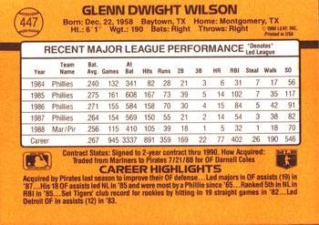 Glenn Wilson  baseball card collectible - Main Image 2