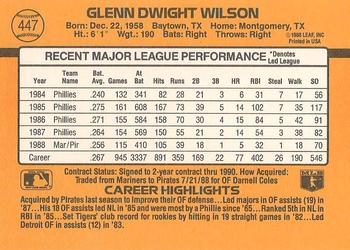 Glenn Wilson  baseball card collectible - Main Image 2