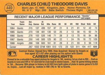 Chili Davis  baseball card collectible - Main Image 2