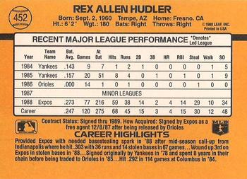 Rex Hudler  baseball card collectible - Main Image 2