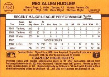 Rex Hudler  baseball card collectible - Main Image 2