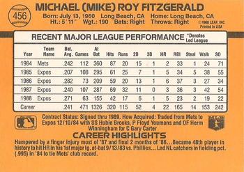 Mike Fitzgerald  baseball card collectible - Main Image 2