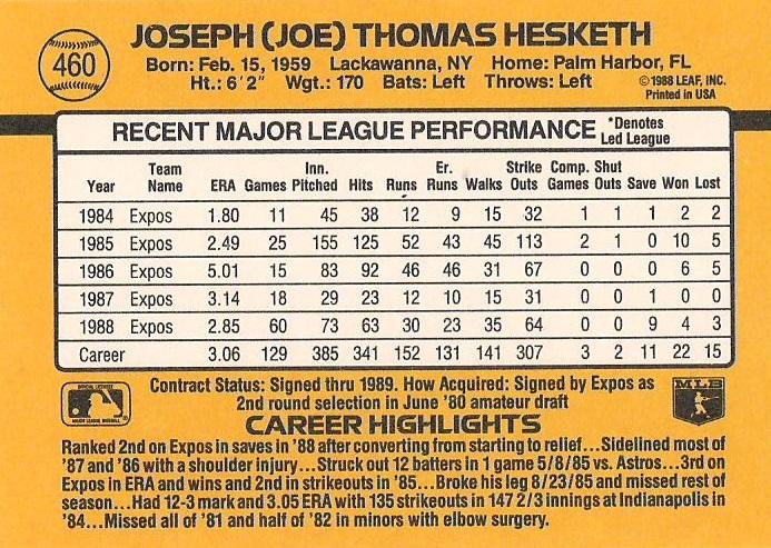 Joe Hesketh  baseball card collectible - Main Image 2
