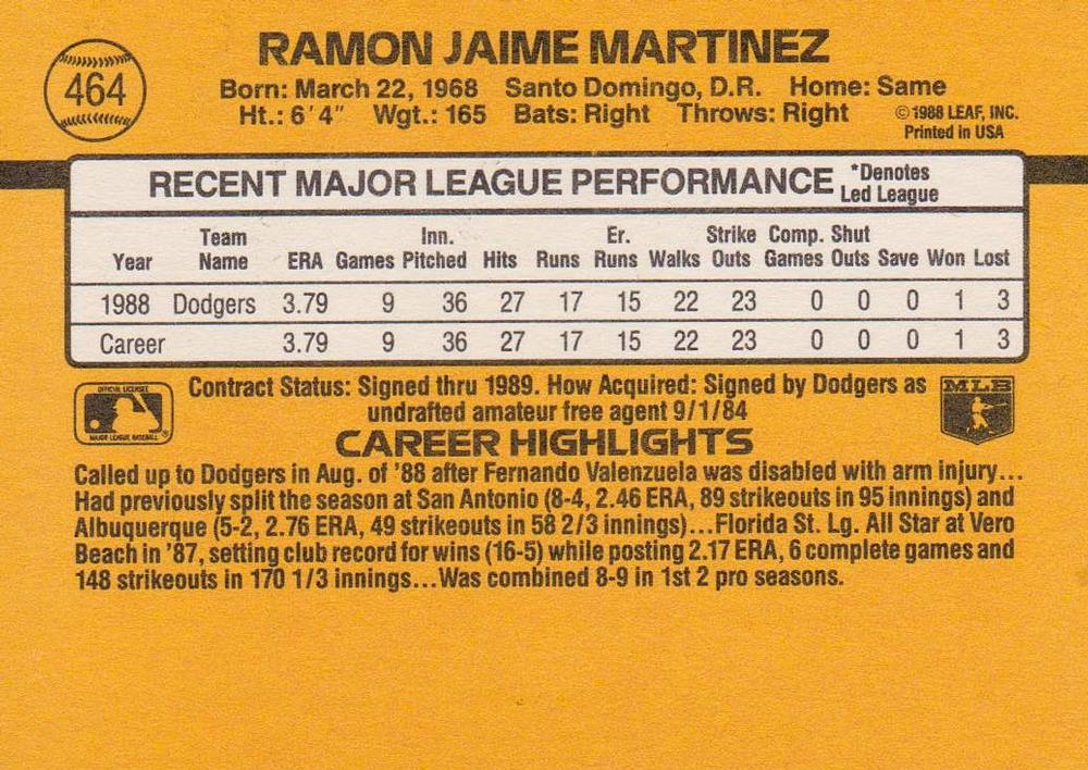 Ramon Martinez  baseball card collectible - Main Image 2