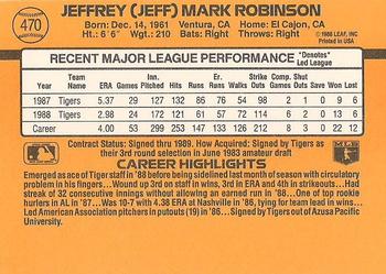 Jeff Robinson  baseball card collectible - Main Image 2