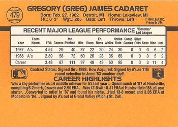 Greg Cadaret  baseball card collectible - Main Image 2