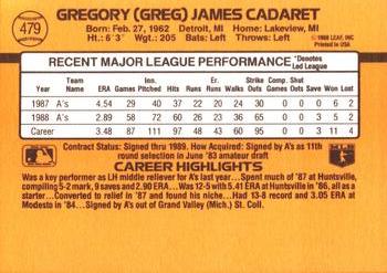 Greg Cadaret  baseball card collectible - Main Image 2