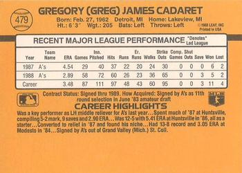 Greg Cadaret  baseball card collectible - Main Image 2
