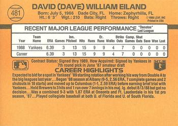 Dave Eiland  baseball card collectible - Main Image 2