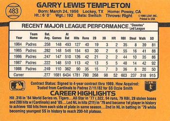 Garry Templeton  baseball card collectible - Main Image 2