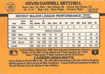 Kevin Mitchell  baseball card collectible - Main Image 2