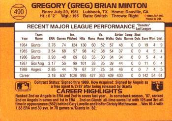 Greg Minton  baseball card collectible - Main Image 2