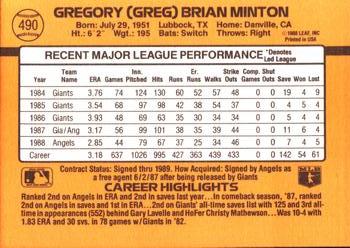 Greg Minton  baseball card collectible - Main Image 2