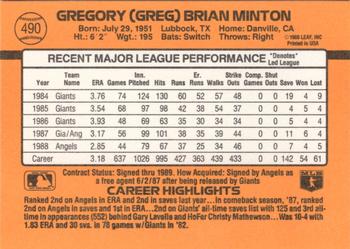 Greg Minton  baseball card collectible - Main Image 2