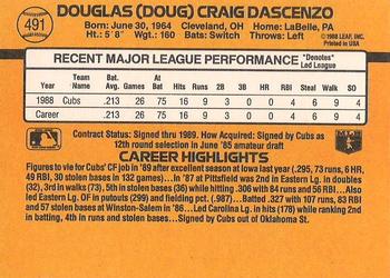 Doug Dascenzo  baseball card collectible - Main Image 2
