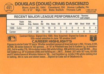 Doug Dascenzo  baseball card collectible - Main Image 2